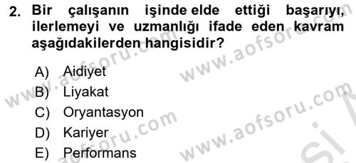 Sağlık İşletmelerinde İnsan Kaynakları Yönetimi Dersi 2021 - 2022 Yılı (Vize) Ara Sınav Soruları 2. Soru