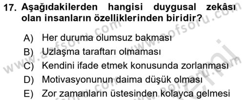 Sağlık İşletmelerinde İnsan Kaynakları Yönetimi Dersi 2021 - 2022 Yılı Yaz Okulu Sınav Soruları 17. Soru
