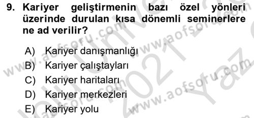 Sağlık İşletmelerinde İnsan Kaynakları Yönetimi Dersi 2021 - 2022 Yılı Yaz Okulu Sınav Soruları 9. Soru