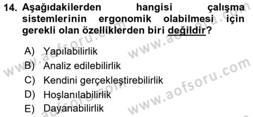 Sağlık İşletmelerinde İnsan Kaynakları Yönetimi Dersi 2022 - 2023 Yılı Yaz Okulu Sınavı 14. Soru