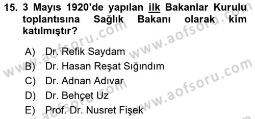 Sağlık İşletmelerinde İnsan Kaynakları Yönetimi Dersi 2023 - 2024 Yılı (Vize) Ara Sınav Soruları 15. Soru