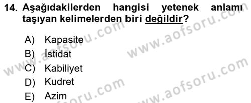 Sağlık İşletmelerinde İnsan Kaynakları Yönetimi Dersi 2023 - 2024 Yılı (Final) Dönem Sonu Sınav Soruları 14. Soru