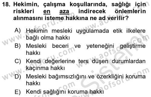 Sağlık İşletmelerinde İnsan Kaynakları Yönetimi Dersi 2023 - 2024 Yılı (Final) Dönem Sonu Sınav Soruları 18. Soru