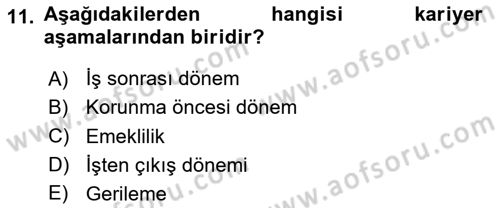 Sağlık İşletmelerinde İnsan Kaynakları Yönetimi Dersi 2023 - 2024 Yılı Yaz Okulu Sınav Soruları 11. Soru