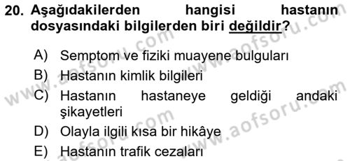 Sağlık İşletmelerinde İnsan Kaynakları Yönetimi Dersi 2023 - 2024 Yılı Yaz Okulu Sınav Soruları 20. Soru