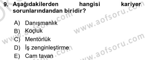 Sağlık İşletmelerinde İnsan Kaynakları Yönetimi Dersi 2023 - 2024 Yılı Yaz Okulu Sınav Soruları 9. Soru