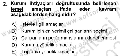 Sağlık İşletmelerinde İnsan Kaynakları Yönetimi Dersi 2024 - 2025 Yılı (Vize) Ara Sınav Soruları 2. Soru