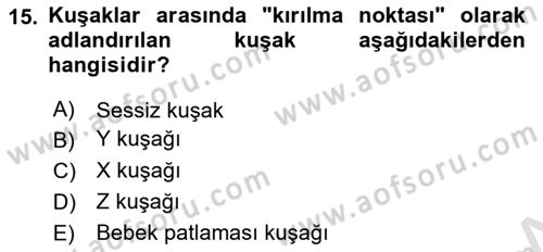 Sağlık İşletmelerinde İnsan Kaynakları Yönetimi Dersi 2024 - 2025 Yılı (Final) Dönem Sonu Sınav Soruları 15. Soru