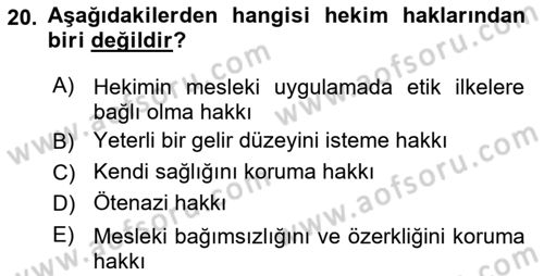 Sağlık İşletmelerinde İnsan Kaynakları Yönetimi Dersi 2024 - 2025 Yılı (Final) Dönem Sonu Sınav Soruları 20. Soru