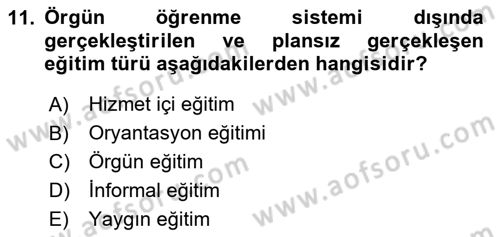 Sağlık İşletmelerinde İnsan Kaynakları Yönetimi Dersi 2025 - 2026 Yılı (Vize) Ara Sınav Soruları 11. Soru