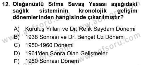 Sağlık İşletmelerinde İnsan Kaynakları Yönetimi Dersi 2025 - 2026 Yılı (Vize) Ara Sınav Soruları 12. Soru