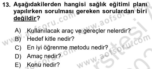 Sağlık İşletmelerinde İnsan Kaynakları Yönetimi Dersi 2025 - 2026 Yılı (Vize) Ara Sınav Soruları 13. Soru
