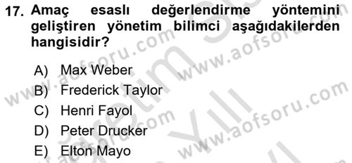 Sağlık İşletmelerinde İnsan Kaynakları Yönetimi Dersi 2025 - 2026 Yılı (Vize) Ara Sınav Soruları 17. Soru