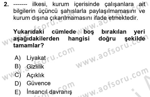Sağlık İşletmelerinde İnsan Kaynakları Yönetimi Dersi 2025 - 2026 Yılı (Vize) Ara Sınav Soruları 2. Soru