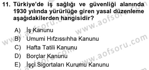 Sağlık İşletmelerinde İnsan Kaynakları Yönetimi Dersi 2025 - 2026 Yılı (Final) Dönem Sonu Sınav Soruları 11. Soru
