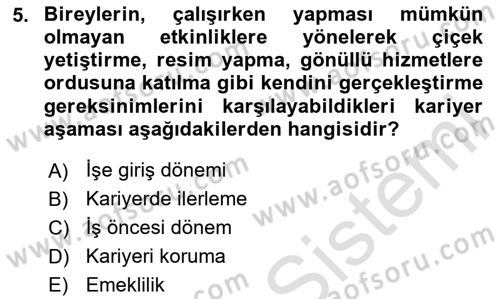 Sağlık İşletmelerinde İnsan Kaynakları Yönetimi Dersi 2025 - 2026 Yılı (Final) Dönem Sonu Sınav Soruları 5. Soru