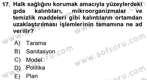 Sağlık Politikaları Dersi 2021 - 2022 Yılı (Vize) Ara Sınavı 17. Soru