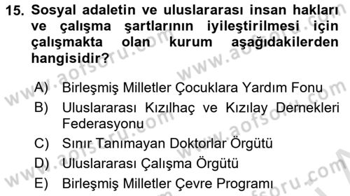 Sağlık Politikaları Dersi 2021 - 2022 Yılı (Final) Dönem Sonu Sınav Soruları 15. Soru