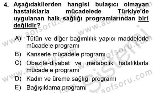 Sağlık Politikaları Dersi 2021 - 2022 Yılı (Final) Dönem Sonu Sınav Soruları 4. Soru