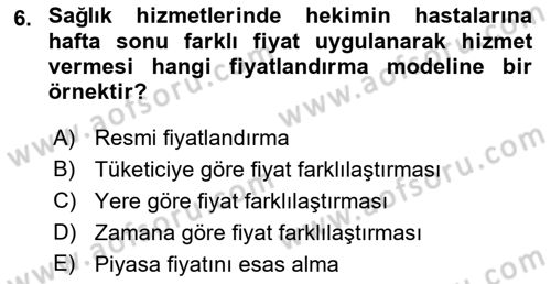 Sağlık Politikaları Dersi 2021 - 2022 Yılı (Final) Dönem Sonu Sınav Soruları 6. Soru