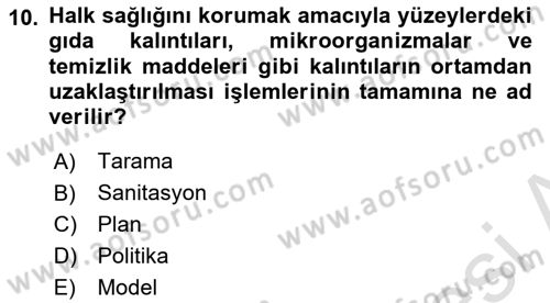 Sağlık Politikaları Dersi 2021 - 2022 Yılı Yaz Okulu Sınav Soruları 10. Soru