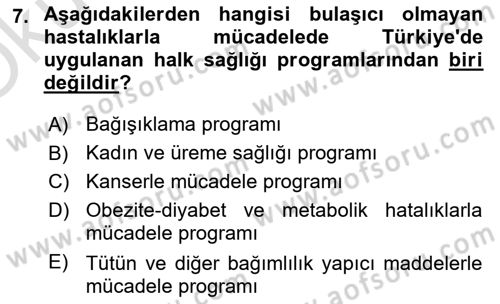 Sağlık Politikaları Dersi 2021 - 2022 Yılı Yaz Okulu Sınav Soruları 7. Soru