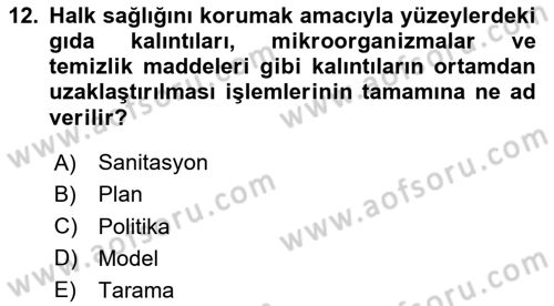Sağlık Politikaları Dersi 2023 - 2024 Yılı (Vize) Ara Sınav Soruları 12. Soru