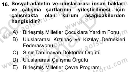 Sağlık Politikaları Dersi 2023 - 2024 Yılı (Final) Dönem Sonu Sınav Soruları 16. Soru