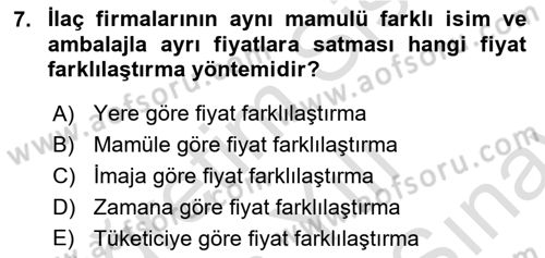 Sağlık Politikaları Dersi 2023 - 2024 Yılı (Final) Dönem Sonu Sınav Soruları 7. Soru