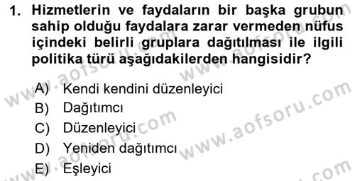 Sağlık Politikaları Dersi 2024 - 2025 Yılı (Vize) Ara Sınav Soruları 1. Soru