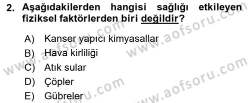 Sağlık Politikaları Dersi 2024 - 2025 Yılı (Vize) Ara Sınav Soruları 2. Soru