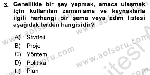 Sağlık Politikaları Dersi 2024 - 2025 Yılı (Vize) Ara Sınav Soruları 3. Soru