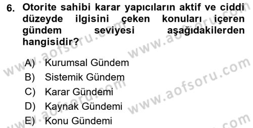 Sağlık Politikaları Dersi 2024 - 2025 Yılı (Vize) Ara Sınav Soruları 6. Soru