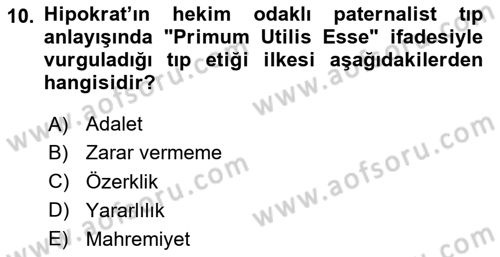 Sağlık Politikaları Dersi 2024 - 2025 Yılı (Final) Dönem Sonu Sınav Soruları 10. Soru