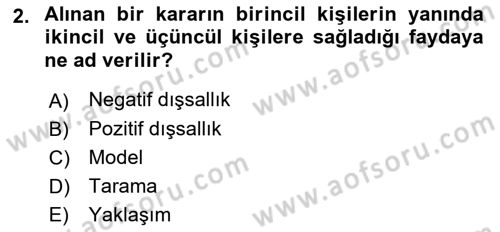 Sağlık Politikaları Dersi 2024 - 2025 Yılı (Final) Dönem Sonu Sınav Soruları 2. Soru