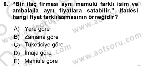 Sağlık Politikaları Dersi 2024 - 2025 Yılı (Final) Dönem Sonu Sınav Soruları 8. Soru