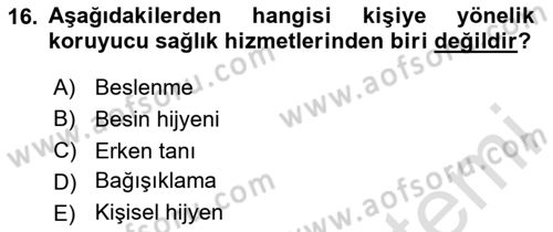 Sağlık Politikaları Dersi 2024 - 2025 Yılı Yaz Okulu Sınav Soruları 16. Soru