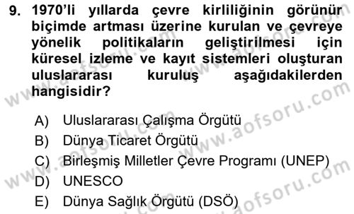 Sağlık Politikaları Dersi 2025 - 2026 Yılı (Vize) Ara Sınav Soruları 9. Soru