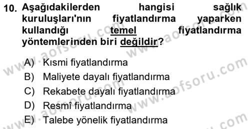 Sağlık Politikaları Dersi 2025 - 2026 Yılı (Final) Dönem Sonu Sınav Soruları 10. Soru