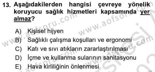 Sağlık Politikaları Dersi 2025 - 2026 Yılı (Final) Dönem Sonu Sınav Soruları 13. Soru