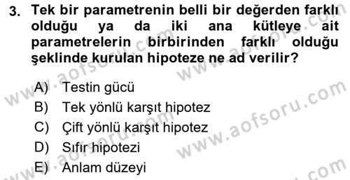 Sağlık Alanında İstatistik Dersi 2018 - 2019 Yılı (Final) Dönem Sonu Sınav Soruları 3. Soru