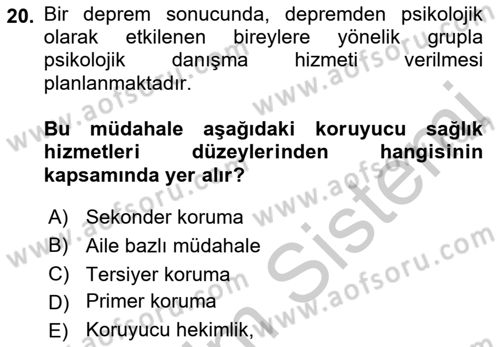 Sağlık Alanında İstatistik Dersi 2018 - 2019 Yılı Yaz Okulu Sınav Soruları 20. Soru