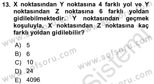Sağlık Alanında İstatistik Dersi Ara Sınavı Deneme Sınav Soruları 13. Soru