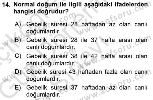Sağlık Alanında İstatistik Dersi 2019 - 2020 Yılı (Final) Dönem Sonu Sınav Soruları 14. Soru