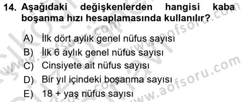 Sağlık Alanında İstatistik Dersi 2021 - 2022 Yılı (Final) Dönem Sonu Sınav Soruları 14. Soru