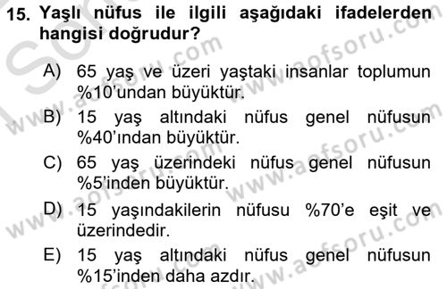 Sağlık Alanında İstatistik Dersi 2021 - 2022 Yılı (Final) Dönem Sonu Sınav Soruları 15. Soru