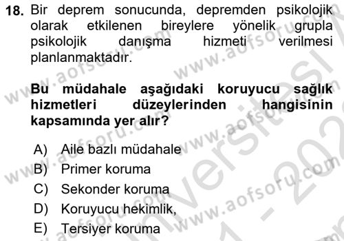 Sağlık Alanında İstatistik Dersi 2021 - 2022 Yılı (Final) Dönem Sonu Sınav Soruları 18. Soru