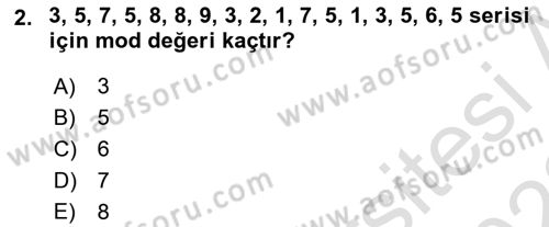 Sağlık Alanında İstatistik Dersi 2021 - 2022 Yılı (Final) Dönem Sonu Sınav Soruları 2. Soru