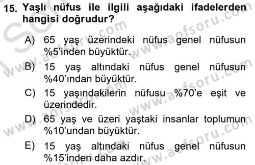 Sağlık Alanında İstatistik Dersi 2022 - 2023 Yılı (Final) Dönem Sonu Sınavı 15. Soru