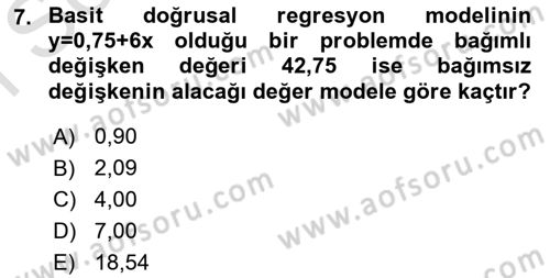 Sağlık Alanında İstatistik Dersi 2022 - 2023 Yılı (Final) Dönem Sonu Sınavı 7. Soru